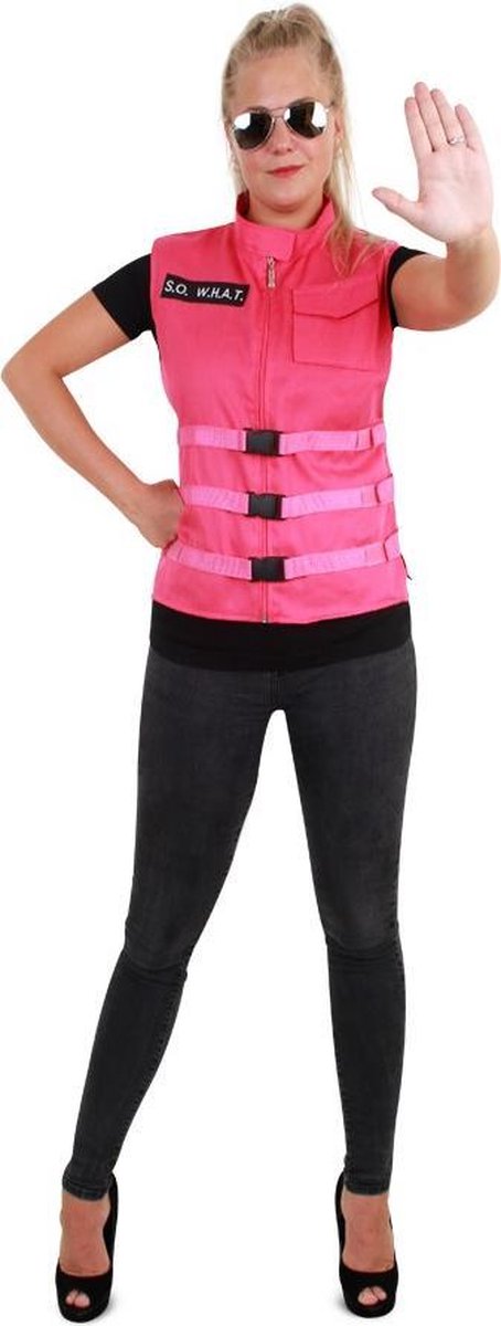 S.O. W.H.A.T vest roze dames one size