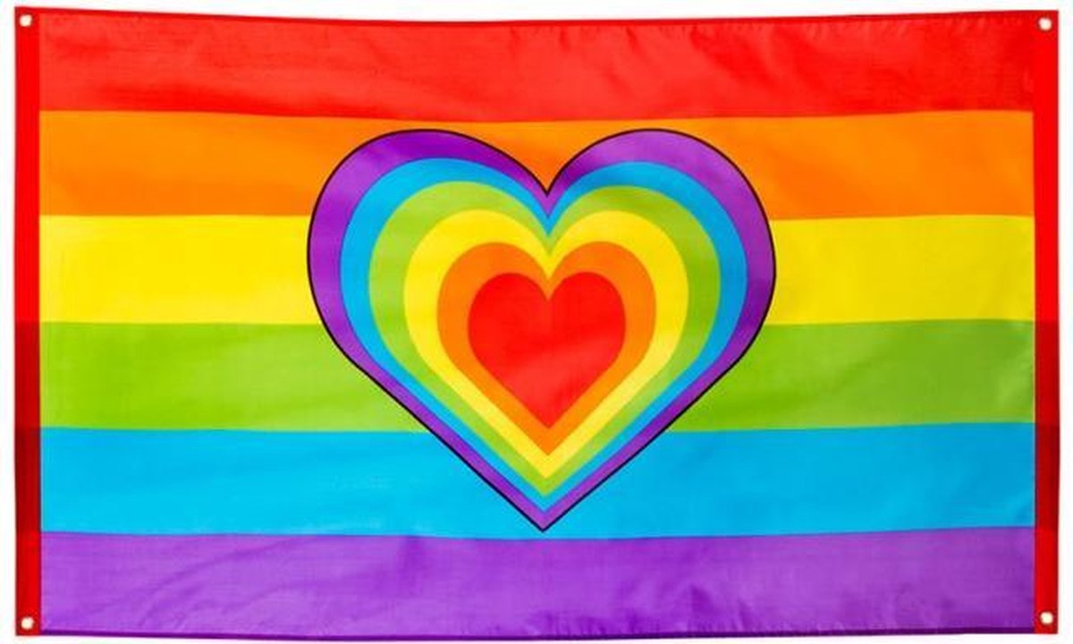 Vlag Regenboog Love - 150 x 90 cm.