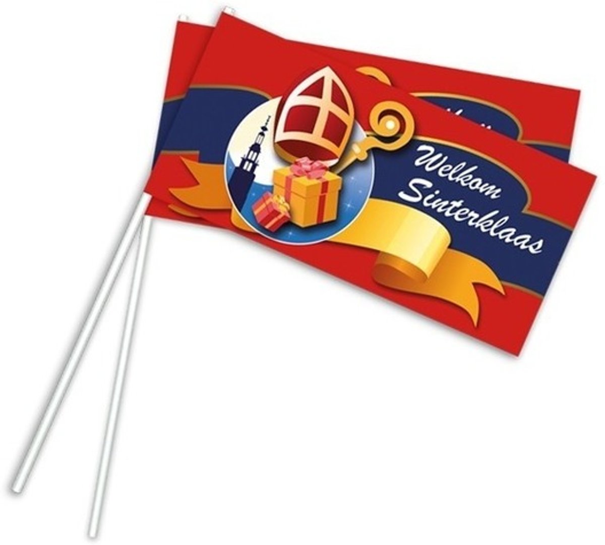 Welkom Sinterklaas zwaaivlaggetjes - Sinterklaas vlaggetjes