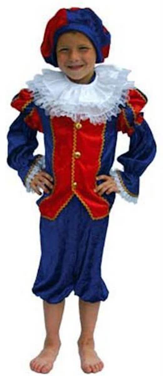 Zwarte Piet Kostuum Blauw/Rood mt 164