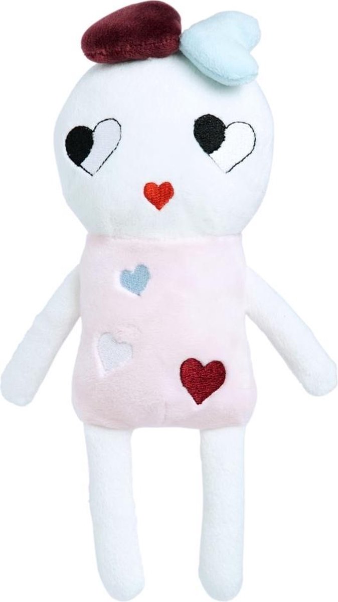 Luckyboysunday Knuffelpop Junior 20 Cm Polyester Roze/wit