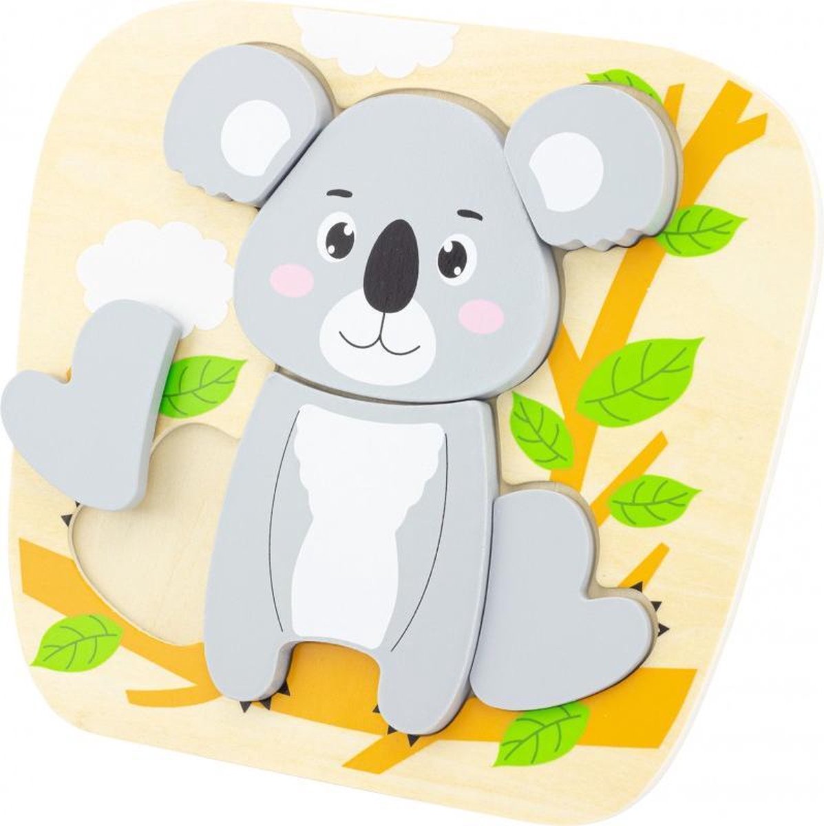 LUDI- Koala - Houten Vormen Puzzel - 6 Stukjes