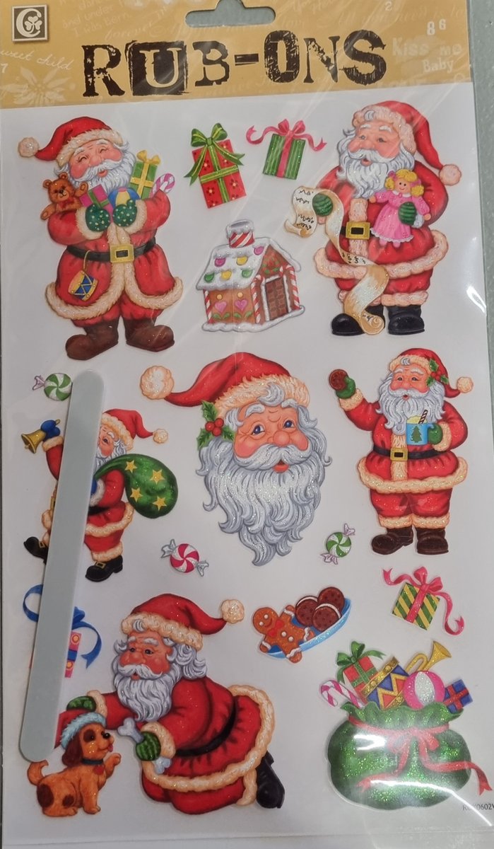 LS - Kerstwrijf stickers - Opwrijf sticker set kerst - Incl wrijfstokje