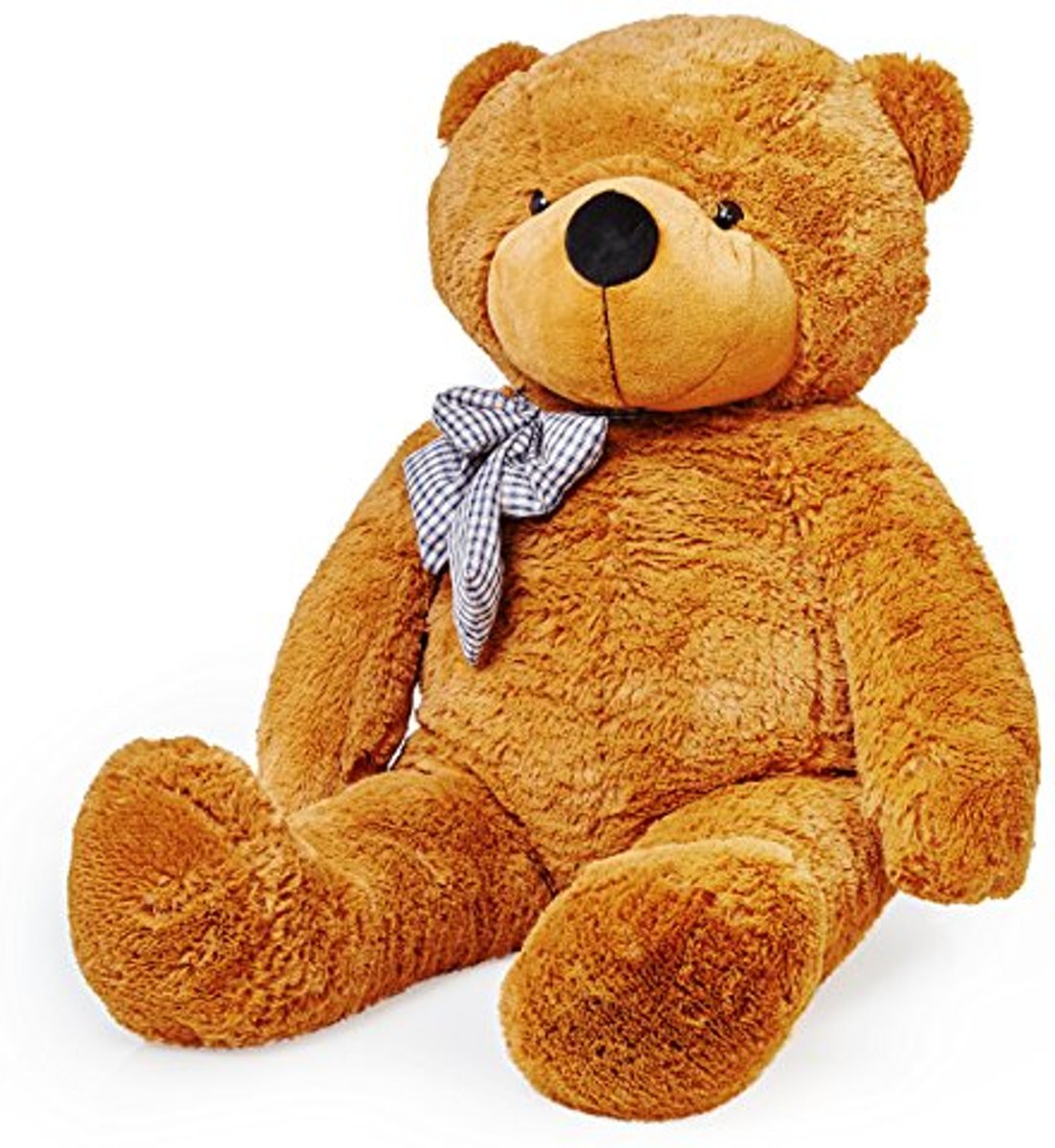 Lumaland - Reuze XXL Teddybeer - pluche knuffelbeer met knopogen - 120 cm - Bruin