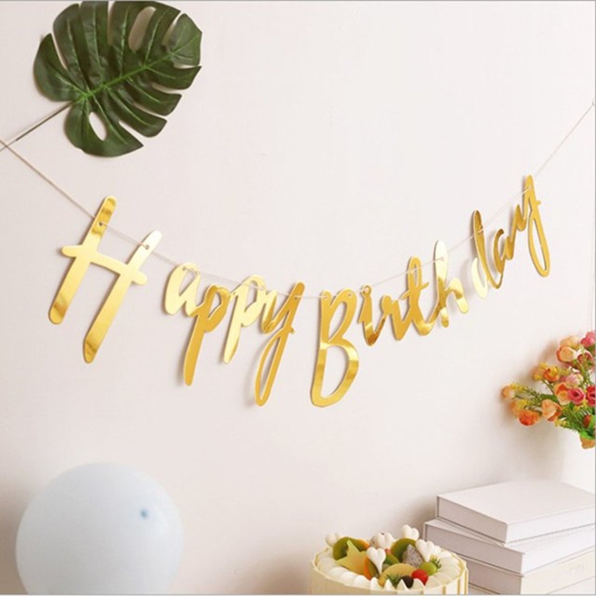 Slinger Happy Birthday Banner - Goud