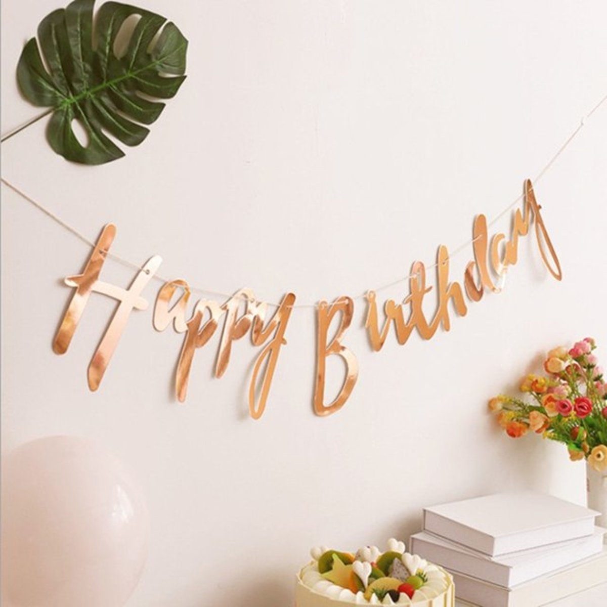 Slinger Happy Birthday Banner - Rosegold