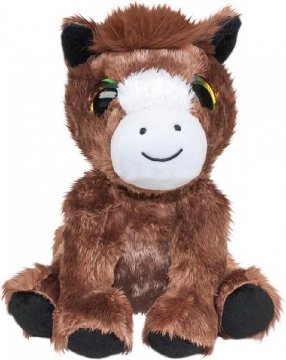 Knuffel pony Reino 15 cm bruin