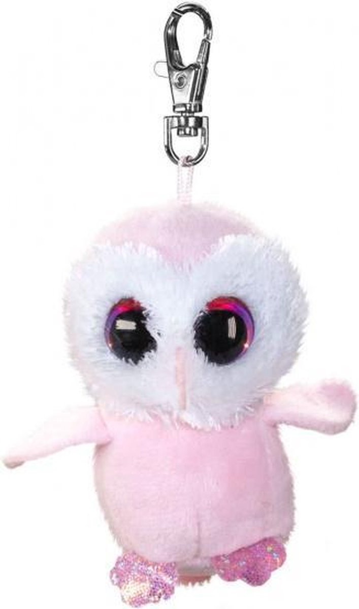 sleutelhanger Lumo Owl P√∂ll√∂ met clip roze 8,5 cm