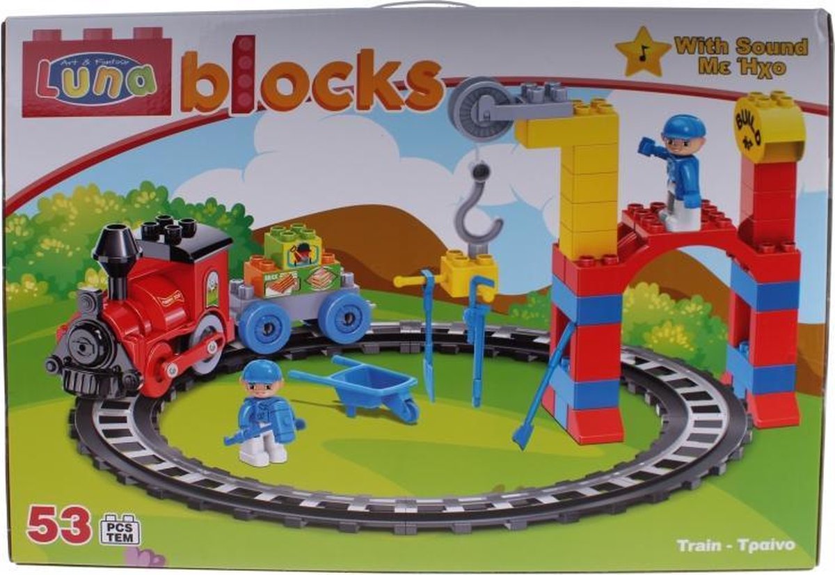 Blocks bouwset Trein met geluid 53-delig