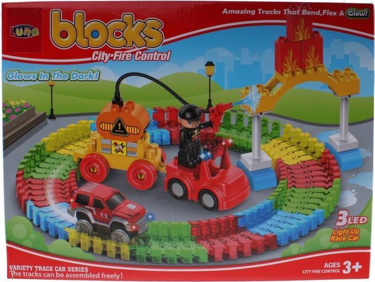 Flexy Blocks Brandweer bouwset glow in the dark 96-delig