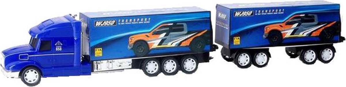 Luna Autotransporter Mega Truck Jongens 1:30 Blauw 8-delig