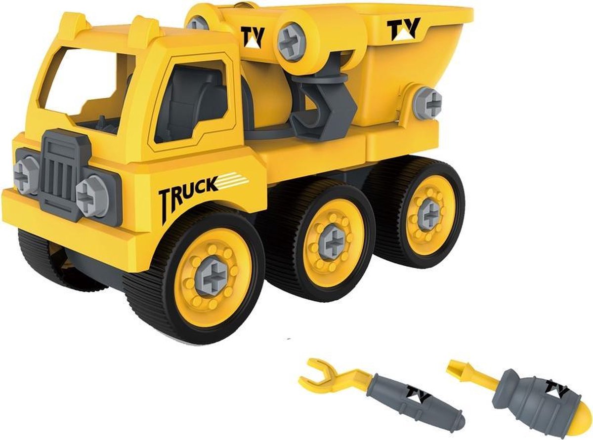 Luna Bouwtruck Junior 35 X 19 Cm Geel/zwart Driedelig