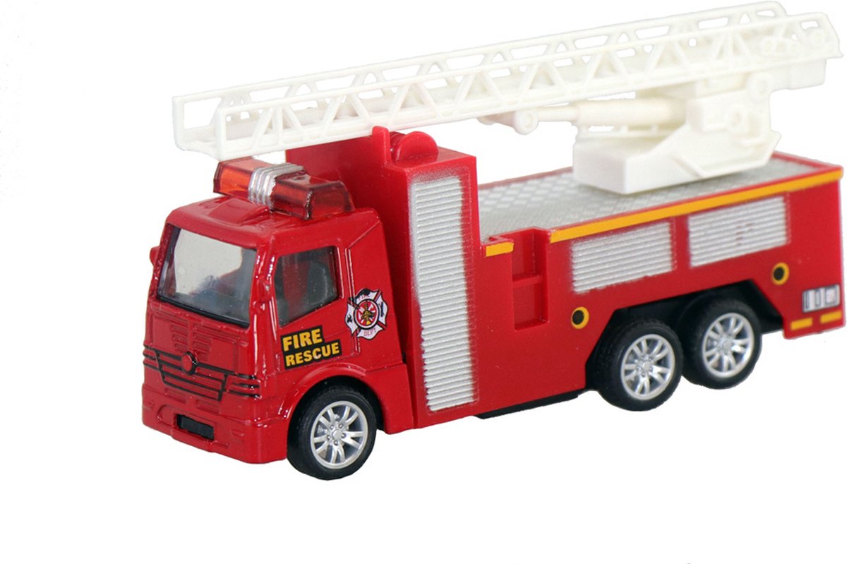 Luna Brandweerwagen Friction Metal Junior 8 Cm Rood