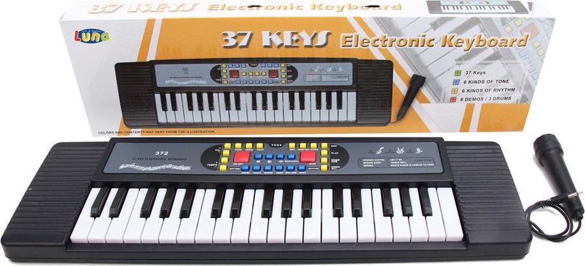 Luna Keyboard Electronic Junior Zwart/wit 2-delig