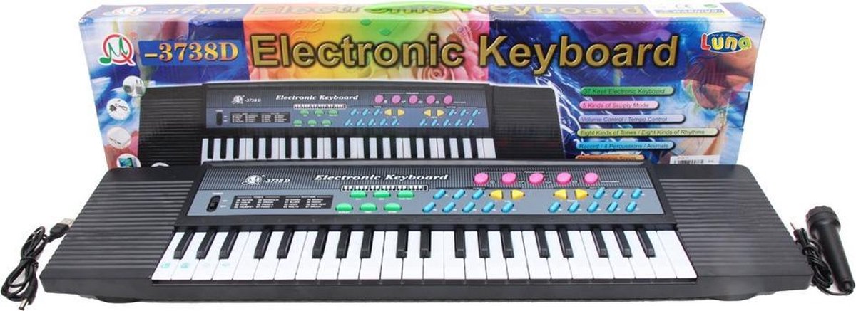 Luna Keyboard Electronic Junior Zwart/wit 3-delig