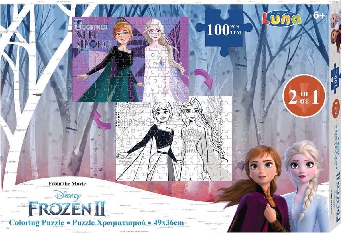 Luna Kleurplaat En Puzzel Frozen Ii 49 Cm Karton 100 Stuks