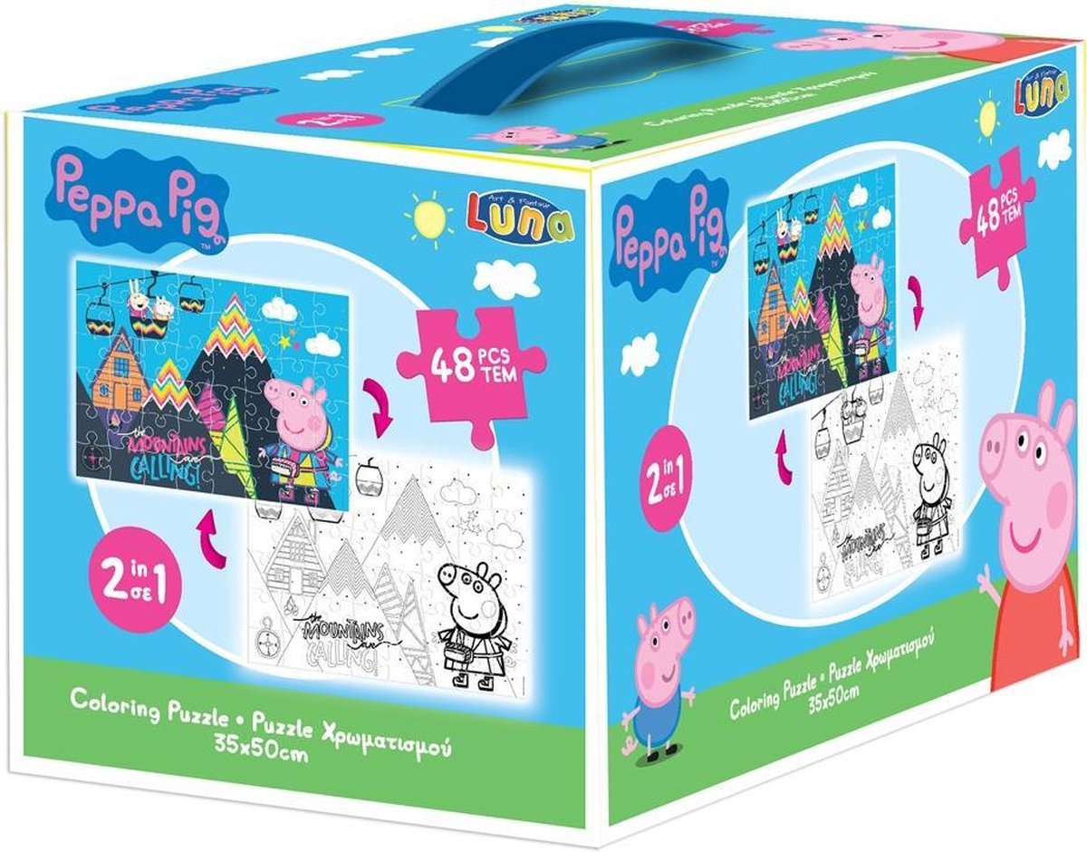 Luna Kleurpuzzel 2-in-1 Peppa Pig Meisjes 50 X 35 Cm 4-delig