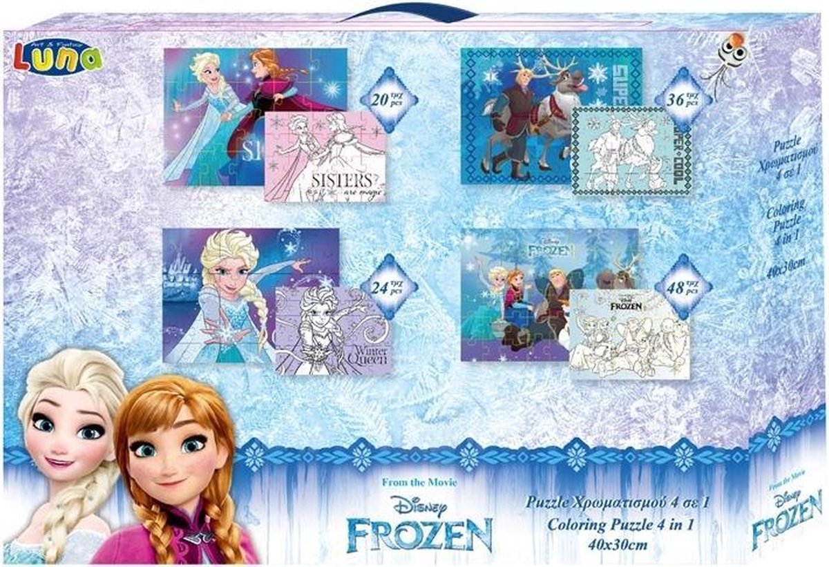 Luna Kleurpuzzel 4-in-1 Frozen Meisjes 40 X 30 Cm 4-delig