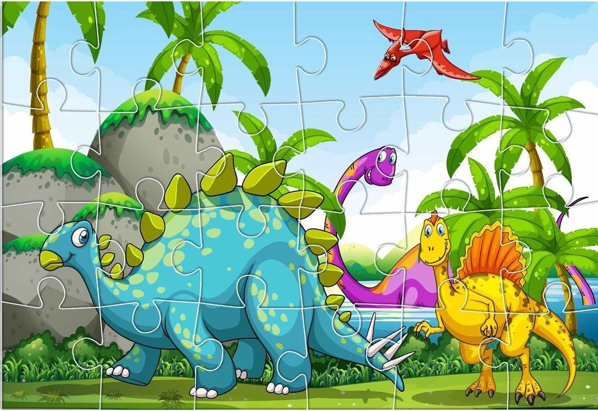 Luna Legpuzzel Dinosaurussen Junior 41 X 28 Cm Karton 24-delig