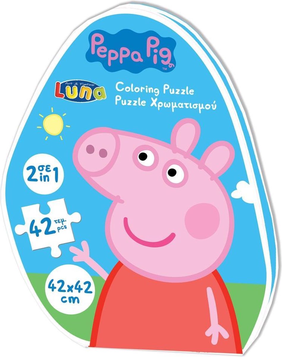 Luna Puzzel 2-in-1 Peppa Pig Junior 42 X 42 Cm 42-delig