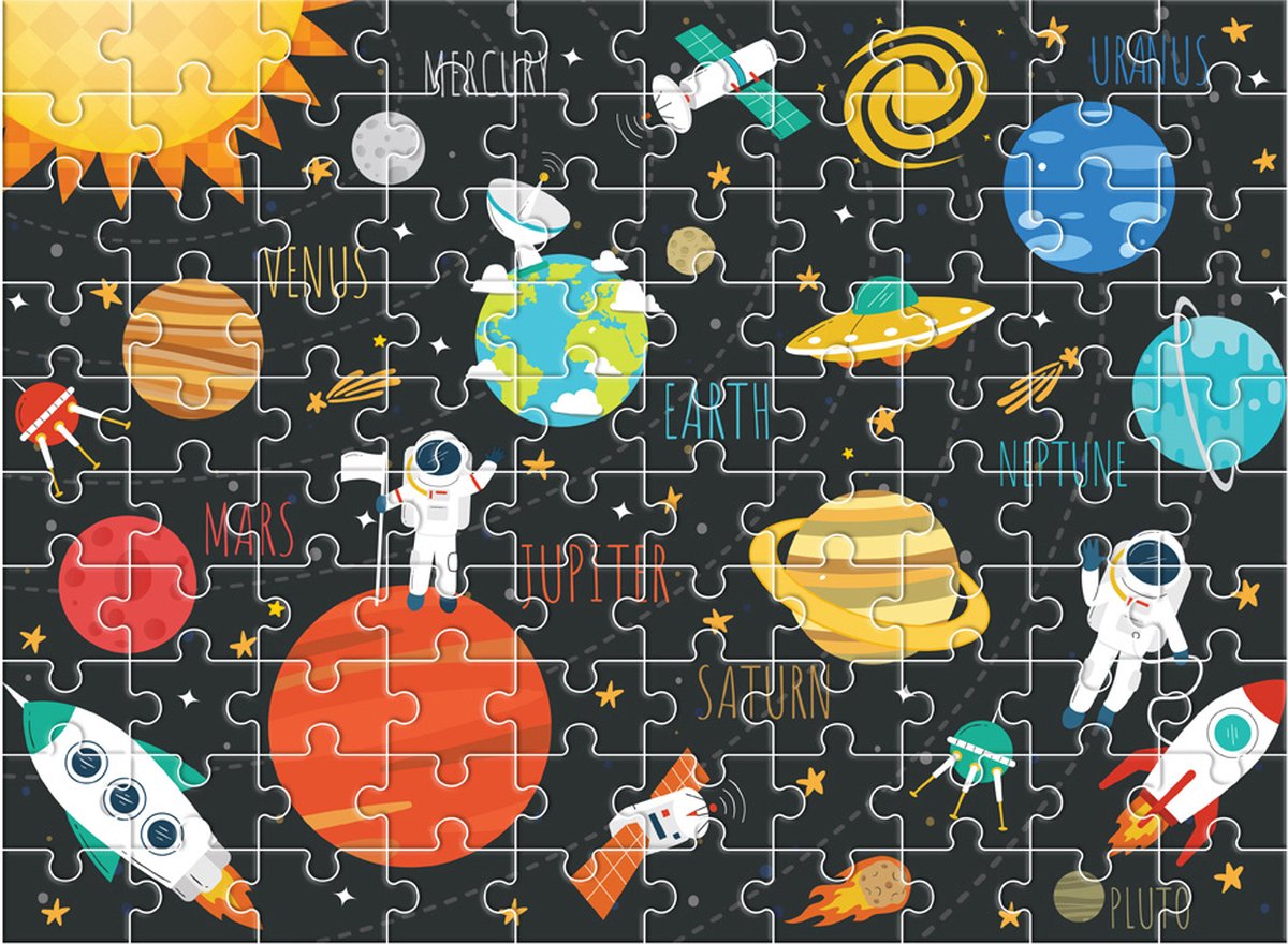 Luna Puzzel Solar System Glow In The Dark 49 X 36 Cm 100 Stukjes