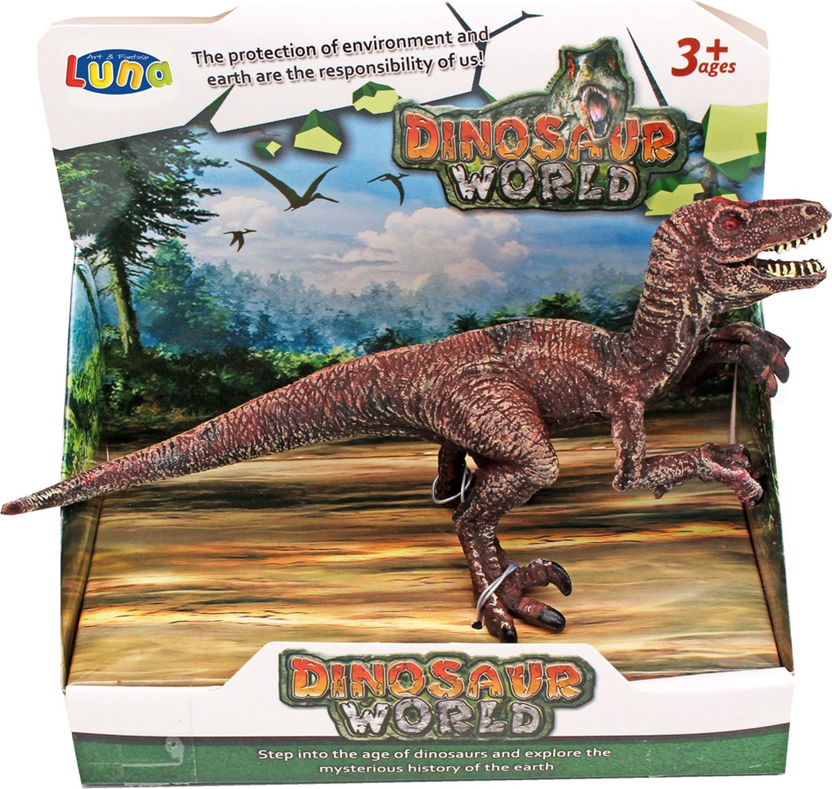 Luna Speelfiguur T-rex Junior ‎28 X 9,5 X 18,5 Cm Bruin