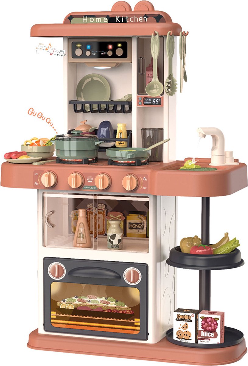 Luna Speelgoedkeuken Junior 72 Cm Crème/terracotta 38-delig