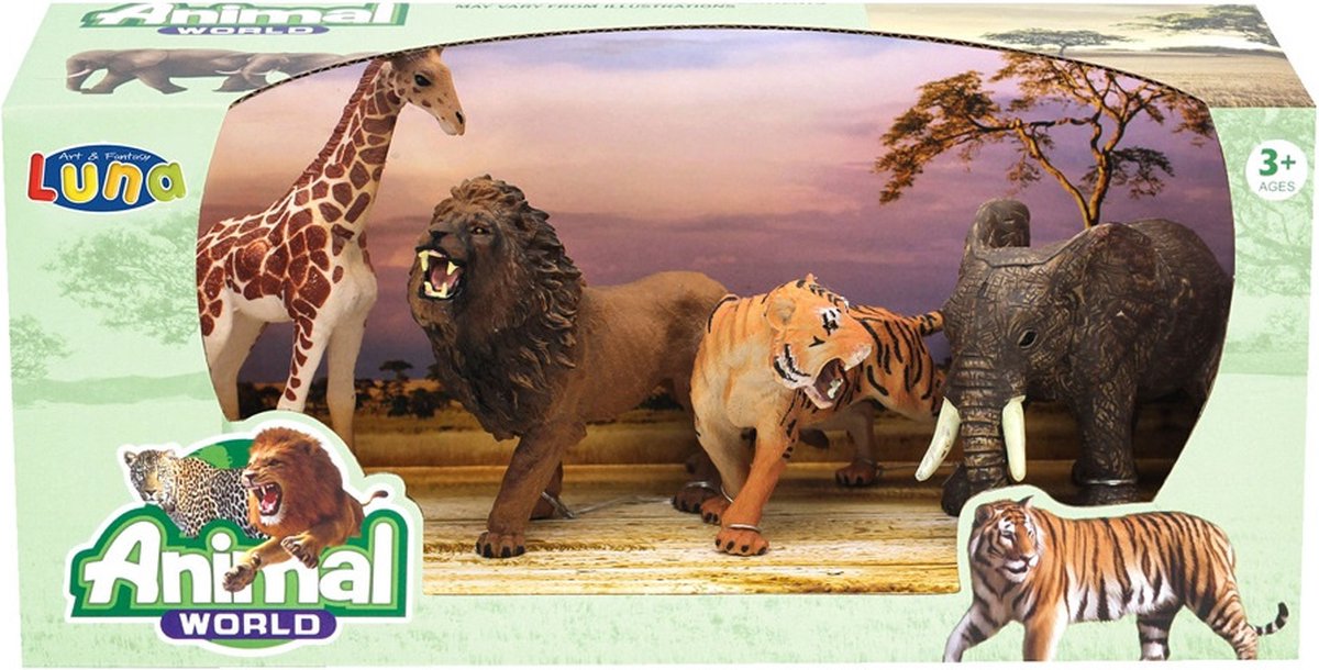 Luna Speelset Animal World Jungle Junior Bruin/oranje 4-delig