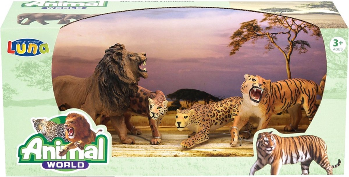 Luna Speelset Animal World Jungle Junior Oranje/bruin 4-delig