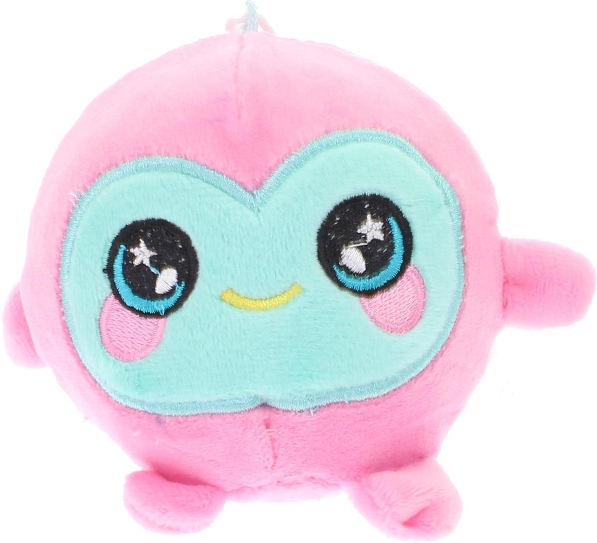 Luna Squishy Pluchen Figuur Sleutelhanger ∅10 Cm Roze/groen