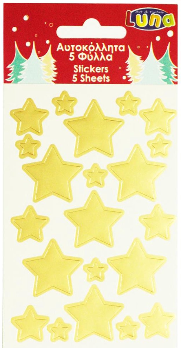 Luna Stickervel Stars Metallic 12 X 8 Cm Papier Goud