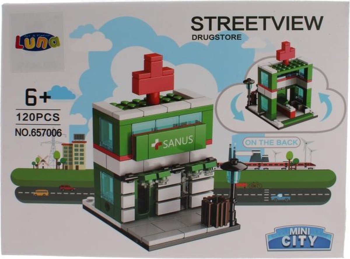 Mini City Streetview Drugstore bouwset 120-delig (657006)