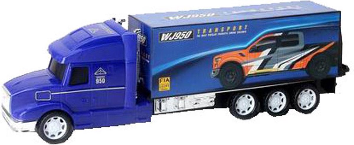 autotransporter lange neus jongens 1:30 blauw 3-delig