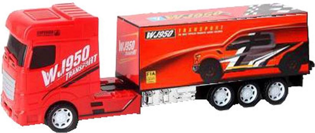 autotransporter trucks jongens 1:30 rood 4-delig