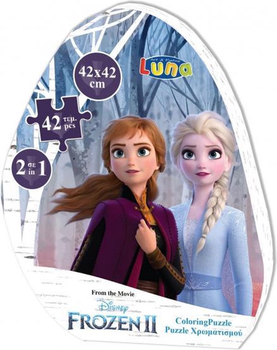 kleurplaat en puzzel Frozen II 42 cm karton 42 stuks