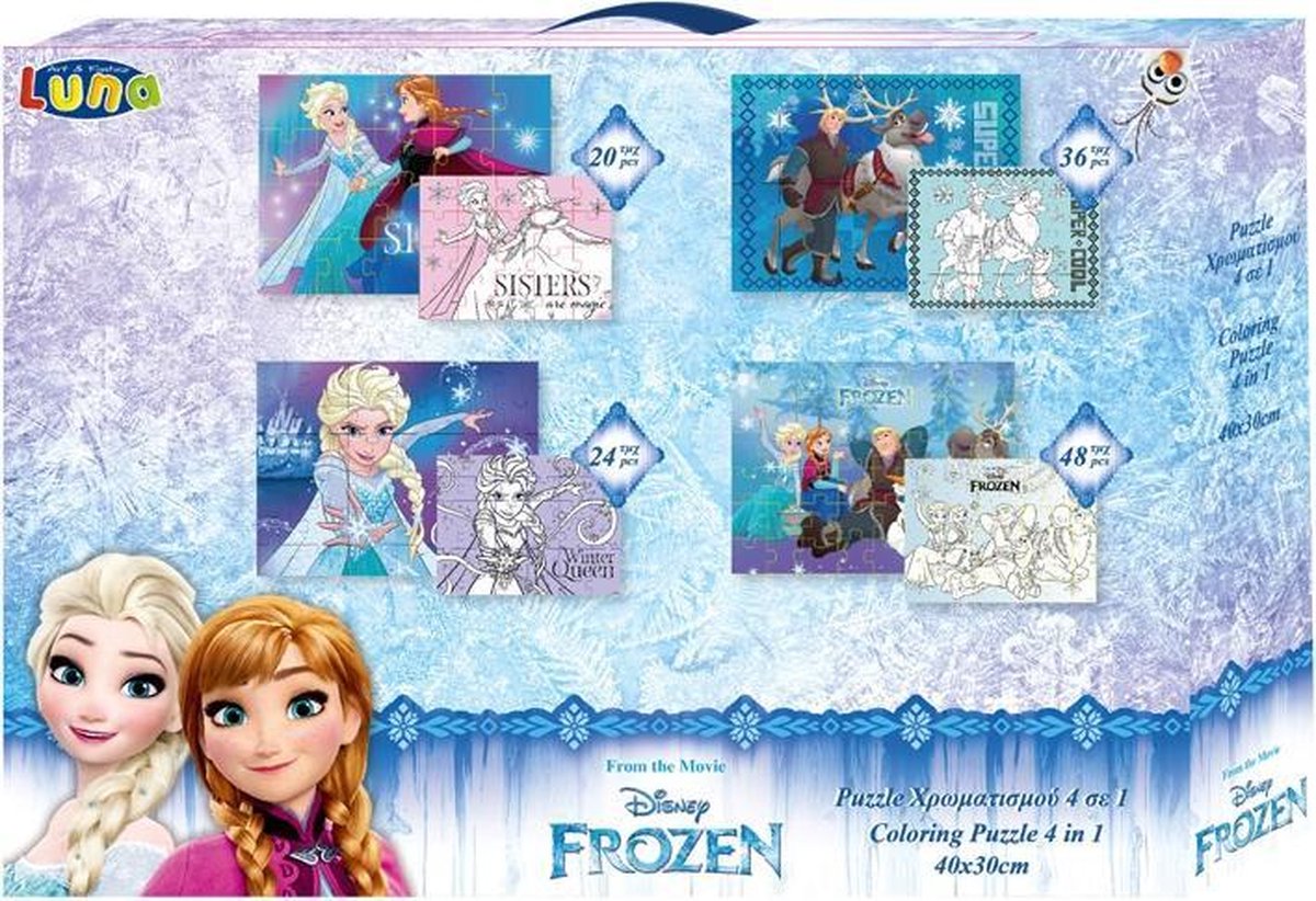 kleurpuzzel 4-in-1 Frozen meisjes 40 x 30 cm 4-delig