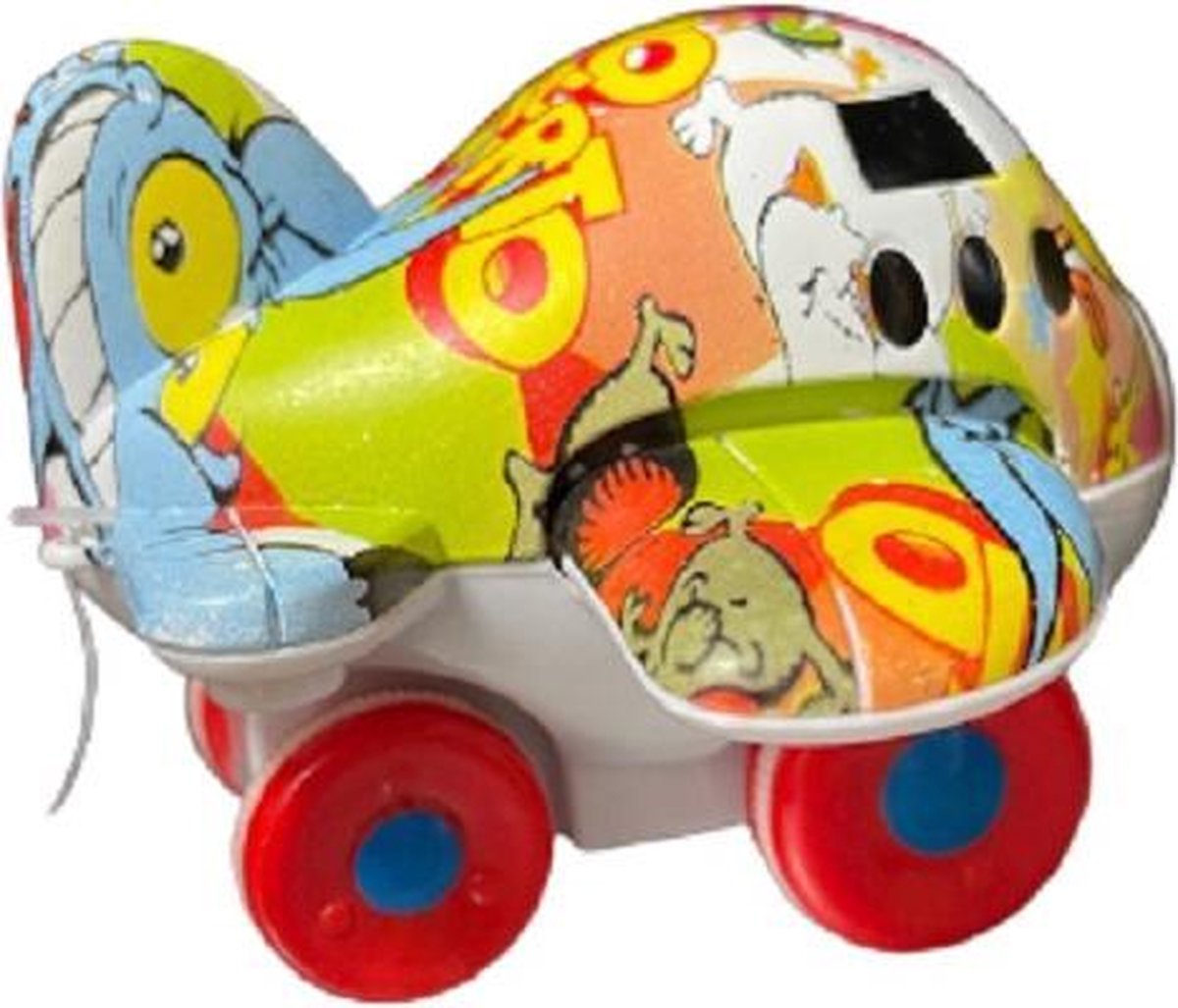 vliegtuig cartoon junior 9 cm geel/rood