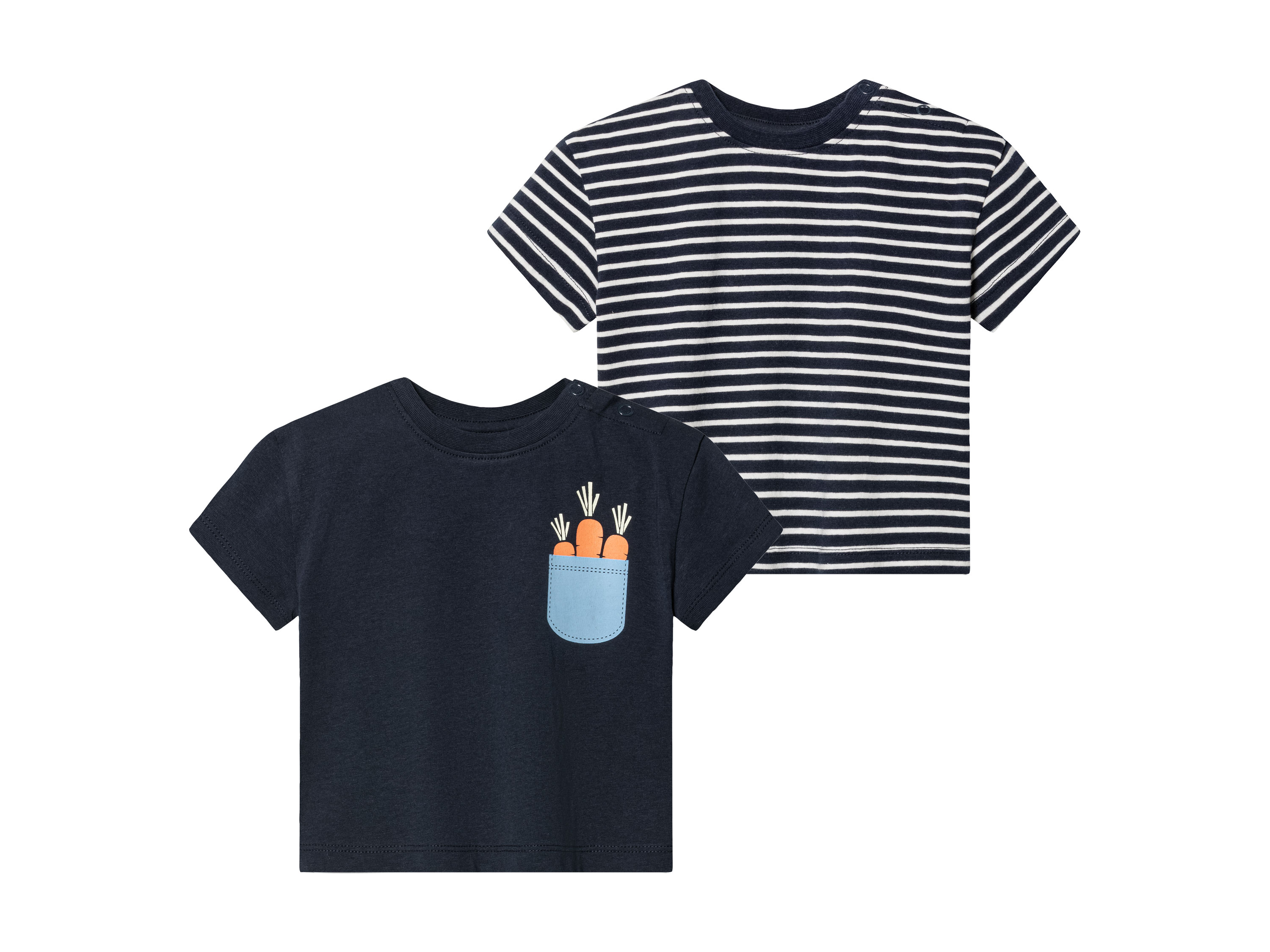 lupilu 2 baby T-shirts (Blauw, 50/56)