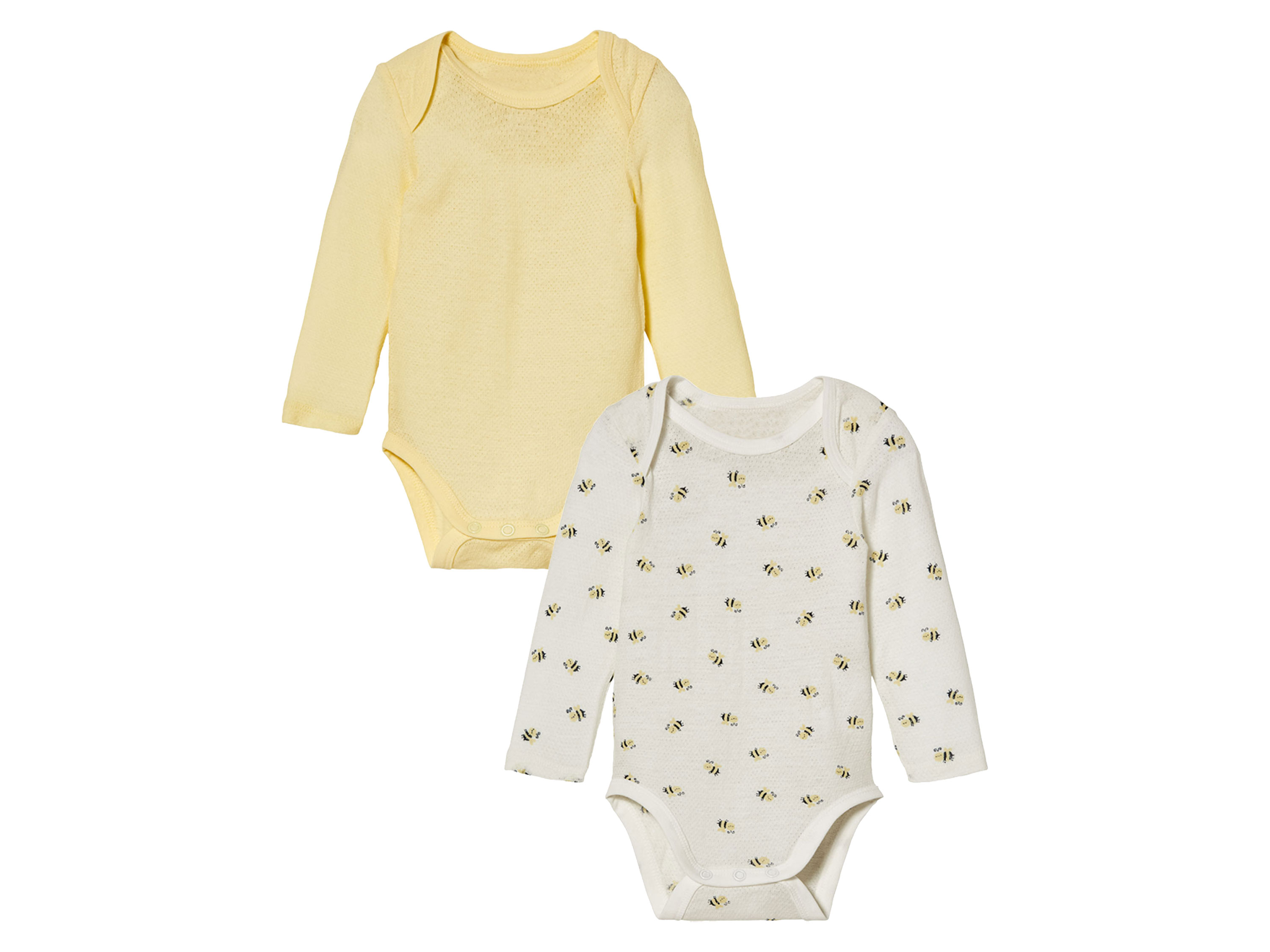lupilu 2 babyrompertjes (Wit/geel, 50/56)