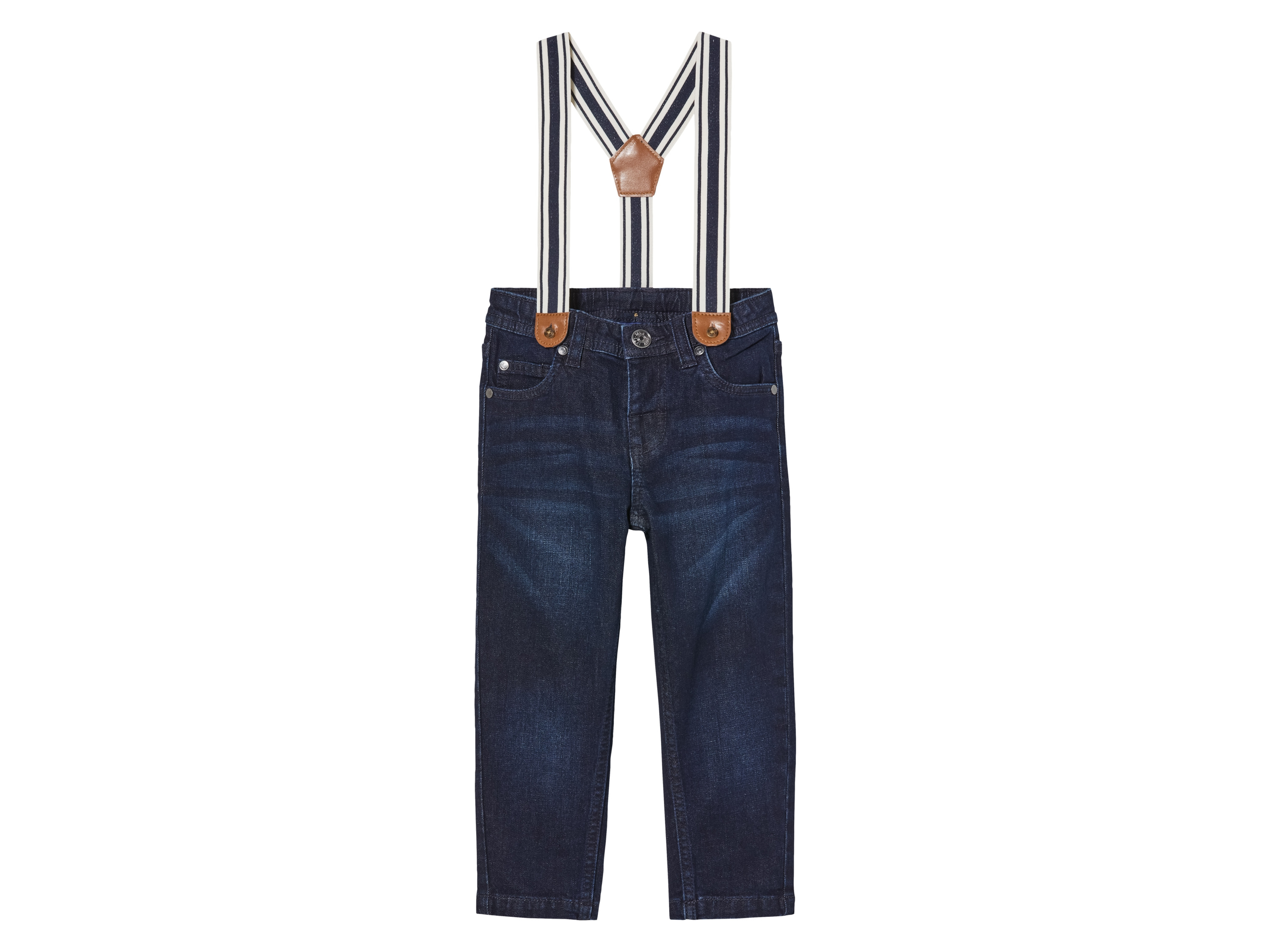 lupilu Jongens Jeans Slim Fit met Bretels (122, Donkerblauw)