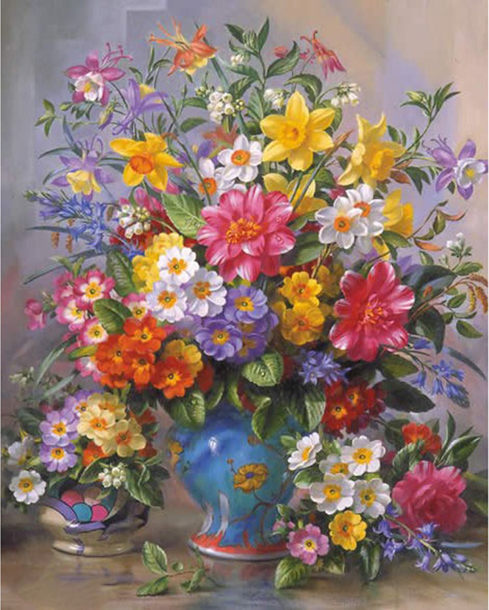 Diamond Painting - Vaas met Bloemen - 40x50 cm (Volledige Bedekking) - Inclusief Premium Tools