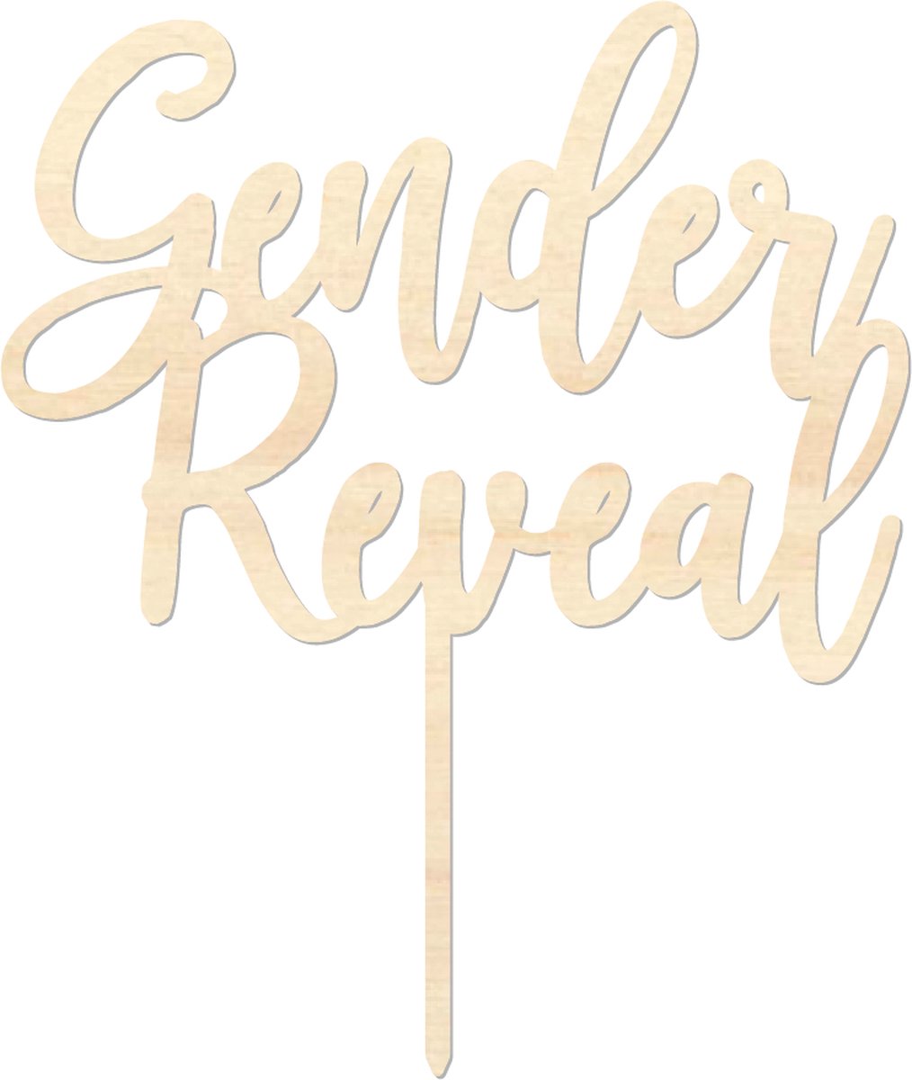 Houten caketopper / taarttopper - Gender Reveal - Taart / Cake topper op bestelling gemaakt