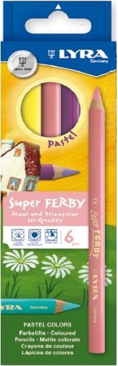 Lyra Super Ferby Pastel kleurpotlood 6 stuk(s) Multi kleuren