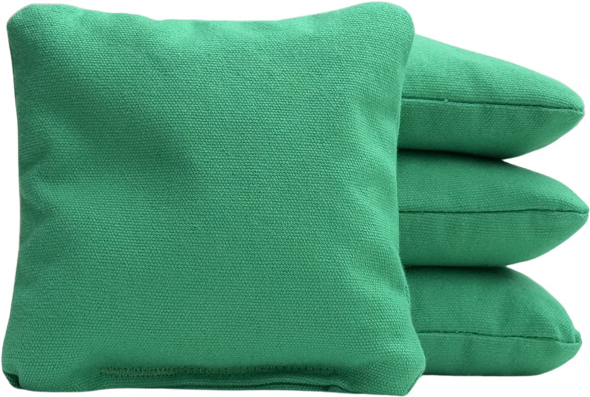 Cornhole zakjes - Pittenzakken - Bean bags - Afgeronde hoeken - Officiële maat - Stevig & duurzaam - 15 kleuren - Bos groen - 4 stuks