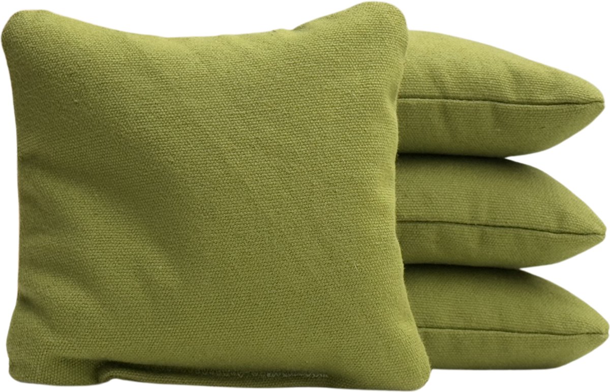 Cornhole zakjes - Pittenzakken - Bean bags - Afgeronde hoeken - Officiële maat - Stevig & duurzaam - 15 kleuren - Olijf groen - 4 stuks