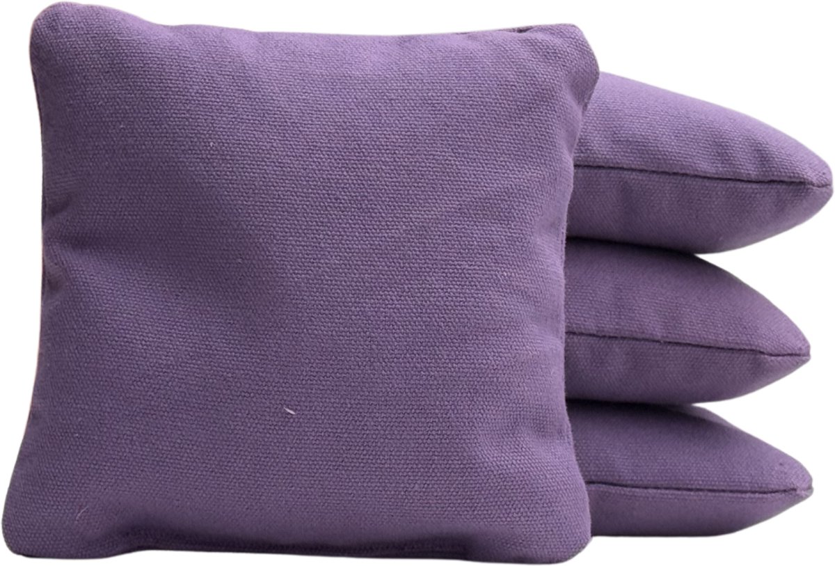 Cornhole zakjes - Pittenzakken - Bean bags - Afgeronde hoeken - Officiële maat - Stevig & duurzaam - 15 kleuren - Paars - 4 stuks