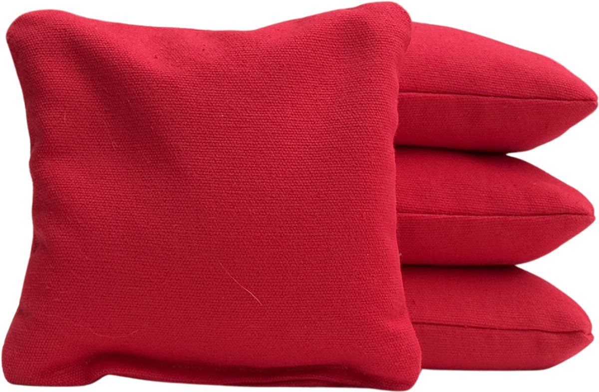 Cornhole zakjes - Pittenzakken - Bean bags - Afgeronde hoeken - Officiële maat - Stevig & duurzaam - 15 kleuren - Rood - 4 stuks
