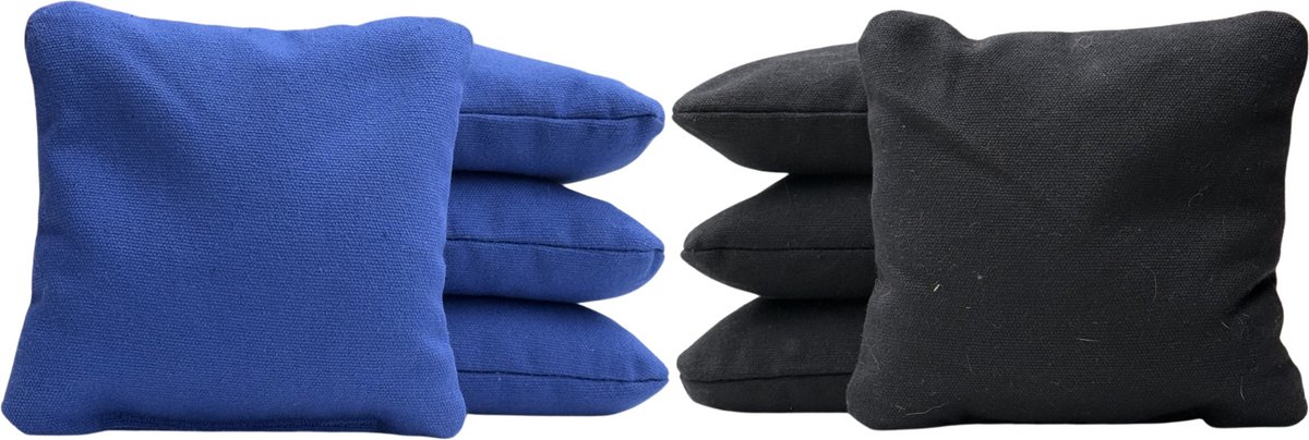 Cornhole zakjes - Pittenzakken - Bean bags - Afgeronde hoeken - Officiële maat - Stevig & duurzaam - 32 kleurencombinaties - Donker blauw/Zwart - 8 stuks