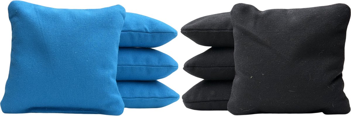 Cornhole zakjes - Pittenzakken - Bean bags - Afgeronde hoeken - Officiële maat - Stevig & duurzaam - 32 kleurencombinaties - Koningsblauw/Zwart - 8 stuks