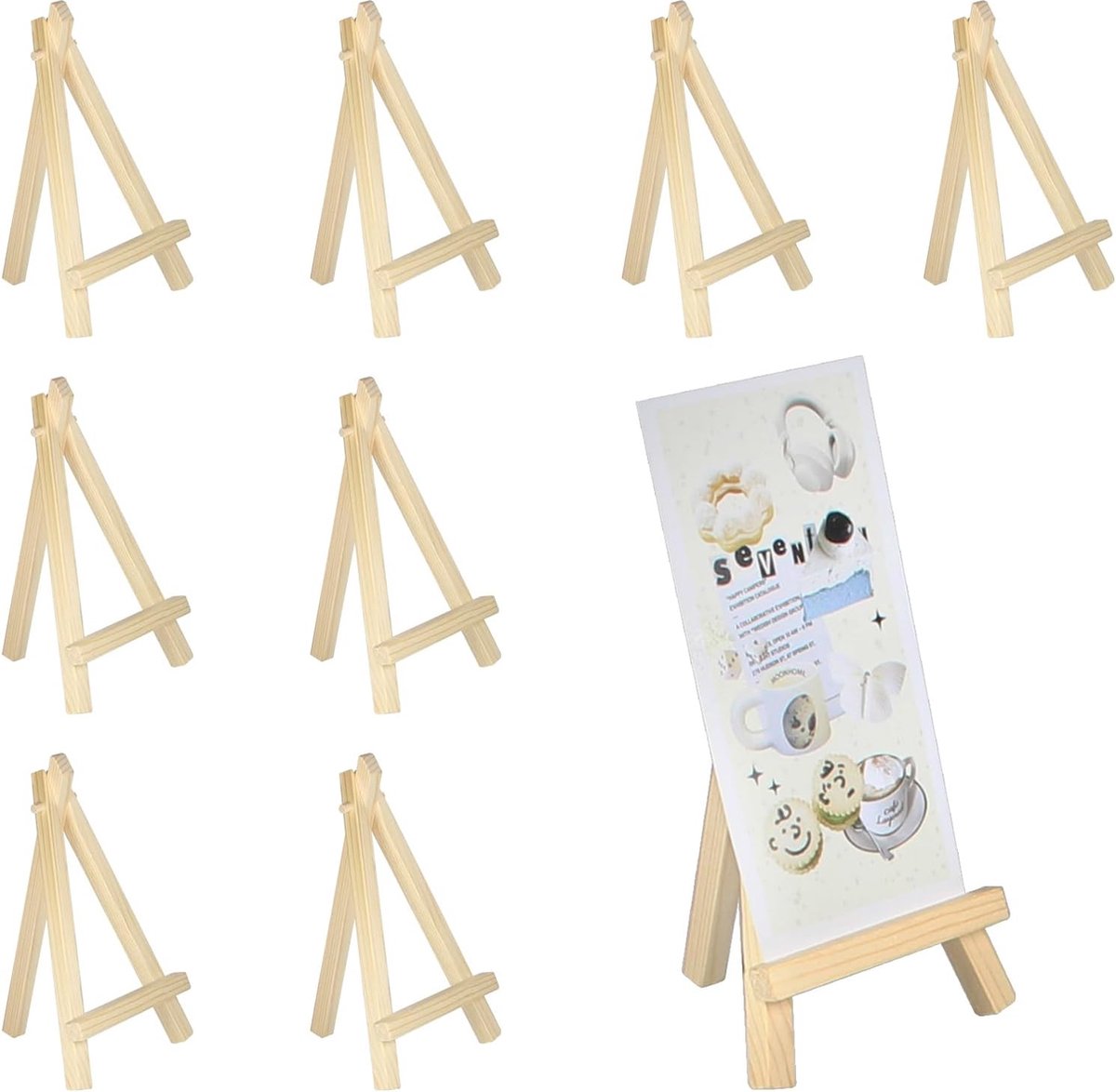 8 Stuks Mini Ezel Driehoek Hout Opvouwbaar  s - Kleine Ezel voor Bruiloft en Verjaardag Feest .